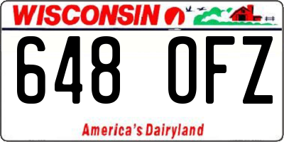 WI license plate 648OFZ