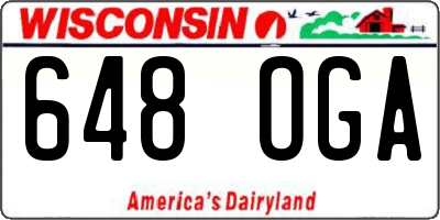 WI license plate 648OGA