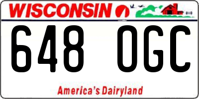 WI license plate 648OGC