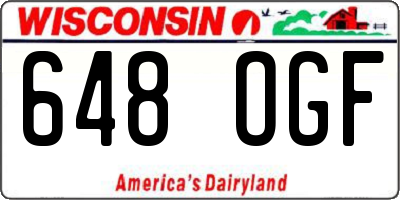 WI license plate 648OGF