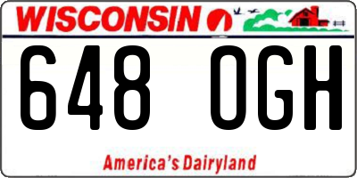 WI license plate 648OGH