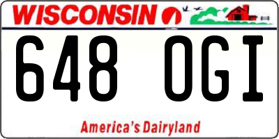 WI license plate 648OGI