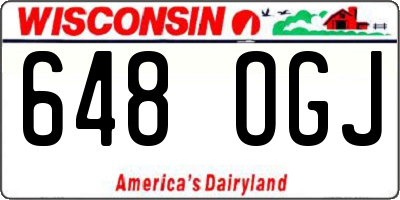 WI license plate 648OGJ