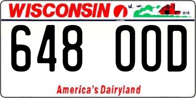 WI license plate 648OOD