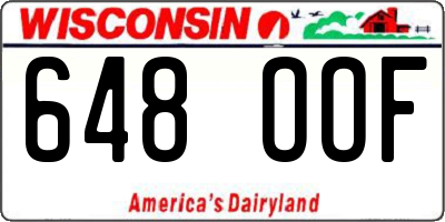 WI license plate 648OOF