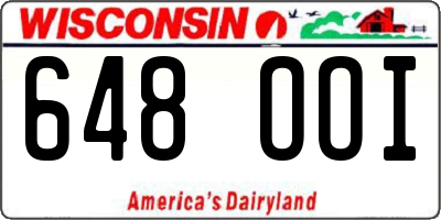 WI license plate 648OOI