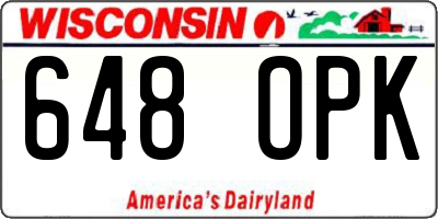 WI license plate 648OPK