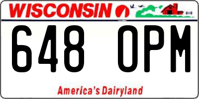 WI license plate 648OPM