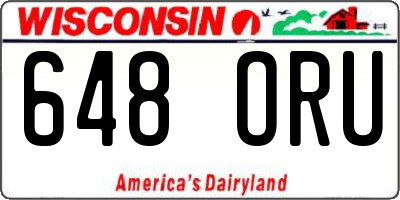 WI license plate 648ORU