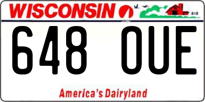 WI license plate 648OUE
