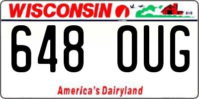 WI license plate 648OUG