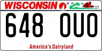 WI license plate 648OUO