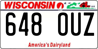 WI license plate 648OUZ