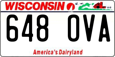 WI license plate 648OVA