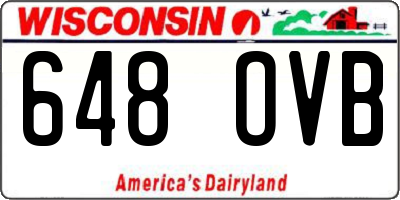 WI license plate 648OVB