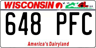 WI license plate 648PFC