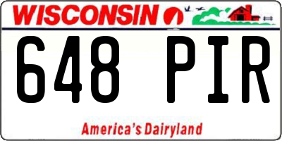 WI license plate 648PIR