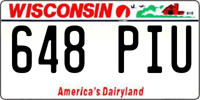 WI license plate 648PIU