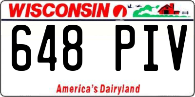 WI license plate 648PIV