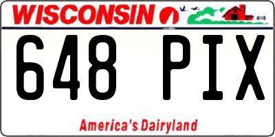 WI license plate 648PIX