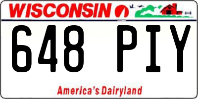 WI license plate 648PIY