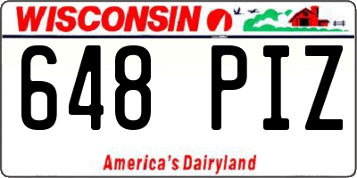 WI license plate 648PIZ