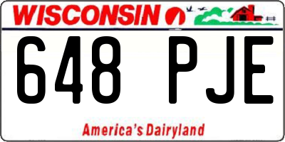 WI license plate 648PJE