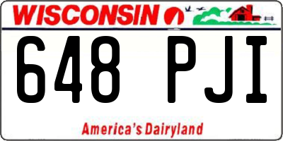 WI license plate 648PJI