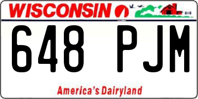 WI license plate 648PJM