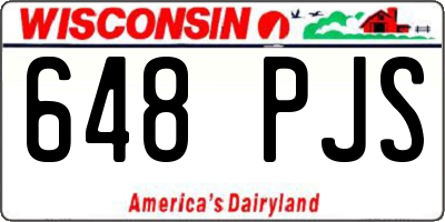 WI license plate 648PJS