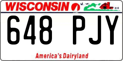 WI license plate 648PJY