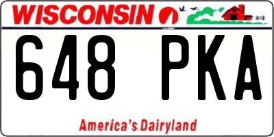 WI license plate 648PKA