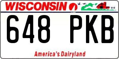 WI license plate 648PKB