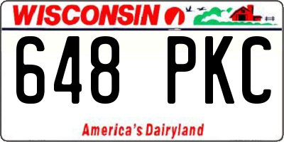 WI license plate 648PKC