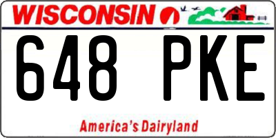 WI license plate 648PKE