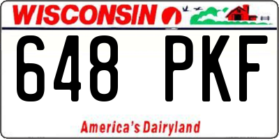 WI license plate 648PKF