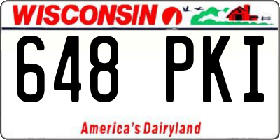 WI license plate 648PKI