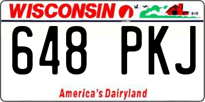 WI license plate 648PKJ
