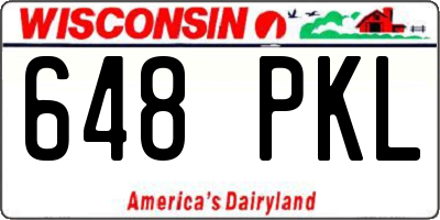 WI license plate 648PKL