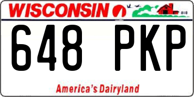 WI license plate 648PKP