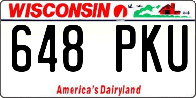WI license plate 648PKU