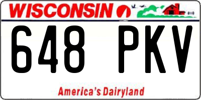 WI license plate 648PKV