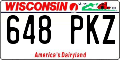 WI license plate 648PKZ