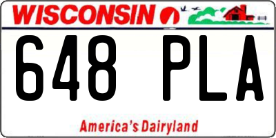 WI license plate 648PLA