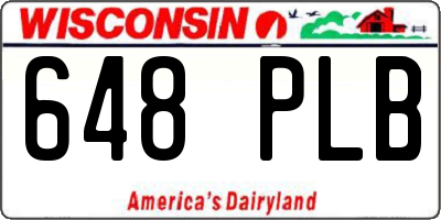 WI license plate 648PLB