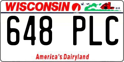 WI license plate 648PLC