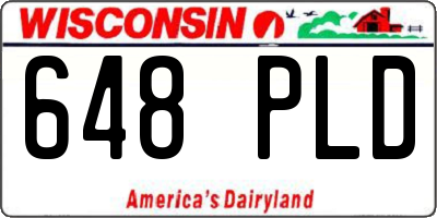 WI license plate 648PLD