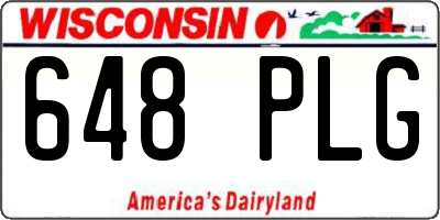 WI license plate 648PLG