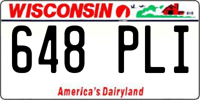 WI license plate 648PLI