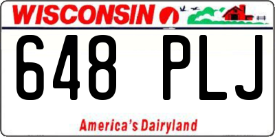 WI license plate 648PLJ